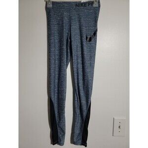Nike Pro Leggings Women Size XS Blue Black Stretch Gym Workout Elastic Waist